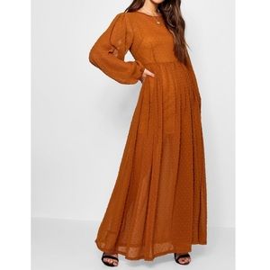 Boohoo rust maxi dress